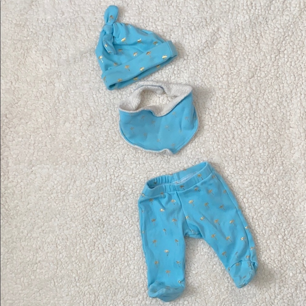 Handmade matching footie pants set